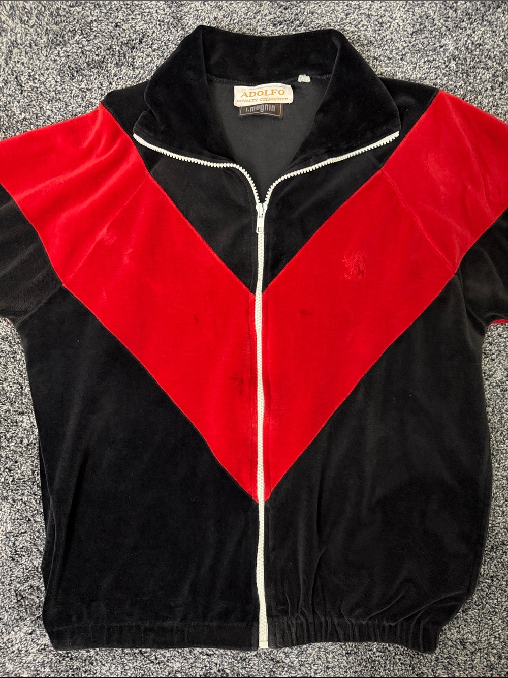 VTG 1980’s Adolfo Royalty Collection for I. Magnin Velour Track Jacket - Medium